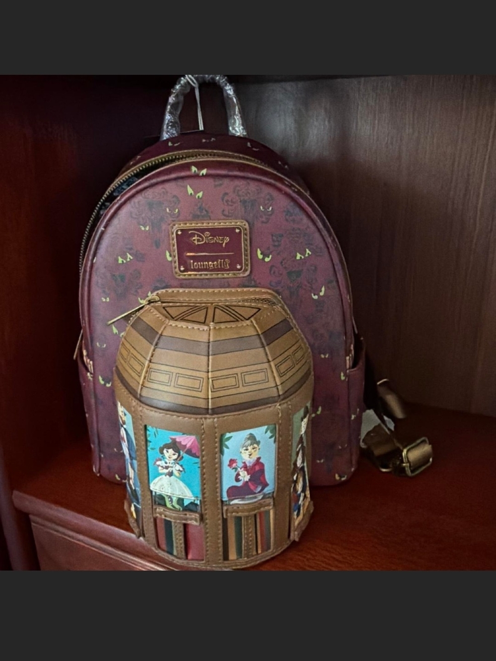 Disney Loungefly Haunted Mansion Stretching Room Mini Backpack w/ coin purse